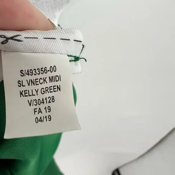 Banana Republic Kelly Green sleeveless flounce hem midi dress size 12 TALL - Picture 7 of 8